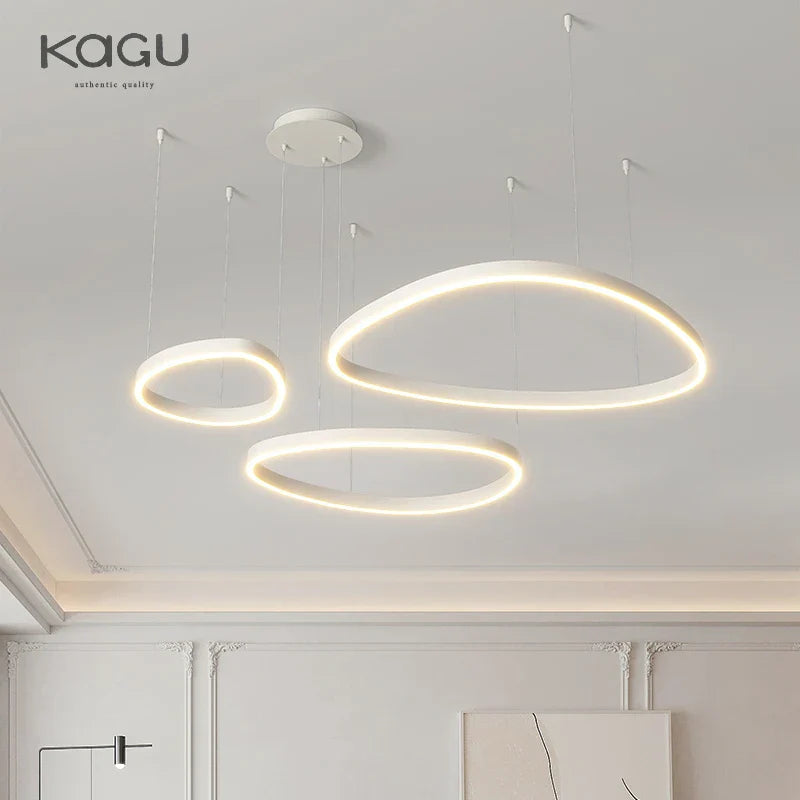 Modern Brushed Rings LED Chandelier Ceiling Light for Living Room Bedroom