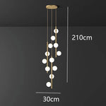 Nordic Home Decoration Stair Chandelier Living Room Dining Pendant Lights Ceiling Light Indoor Lighting