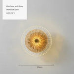Round Glass Metal Wall Sconce Light for Bedroom Decoration