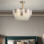 Retro Leaf Crystal Chandelier: Luxury Postmodern Living Room Lighting