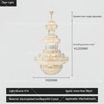 Crystal Chandelier: Villa High Living Room Luxury Lighting