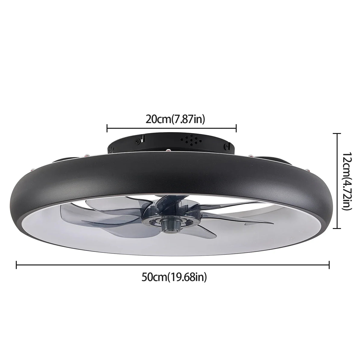 Modern Black LED Ceiling Fan Remote Chandelier with 6 Speeds & Timer