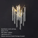 Luxury Gold Wall Sconce Crystal Decor LED Wall Light