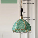 Afralia™ Copper Walnut LED Pendant Lamp Crystal Glass Hanging Light