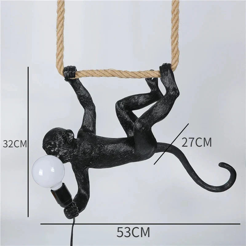 Monkey Resin Pendant Light for Artistic Living Room Decor