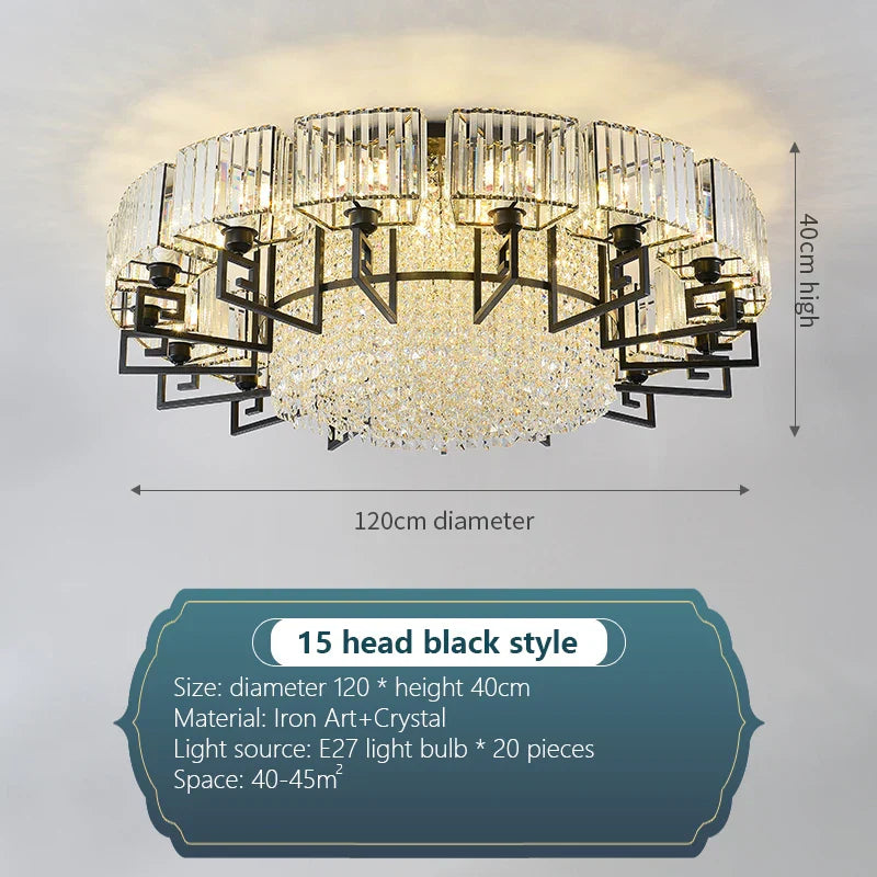 Luxury Crystal Ceiling Light for Living Room, Bedroom, Dining - Modern and Simple