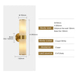 Luxury LED Wall Sconce: Elegant Copper Glass Indoor Light for Home Decor