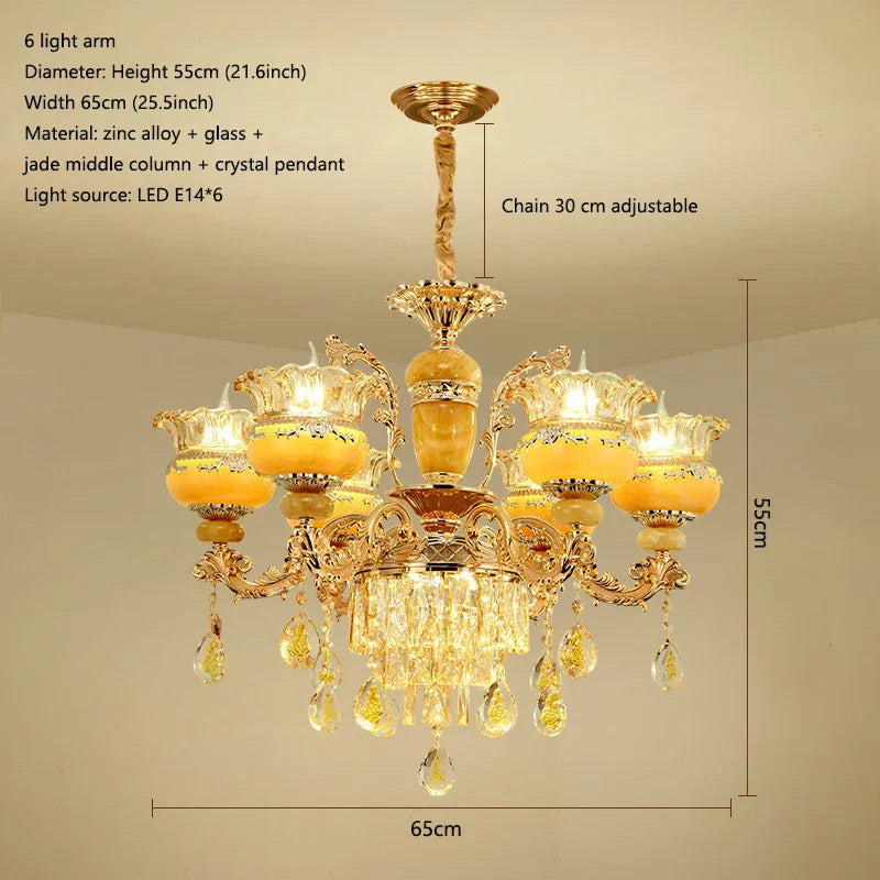 Luxury Jade Crystal Chandelier for Elegant Living Spaces