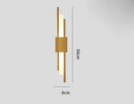 Gold Tube Wall Sconce Iron Acrylic Modern Bedroom Living Room Lamps