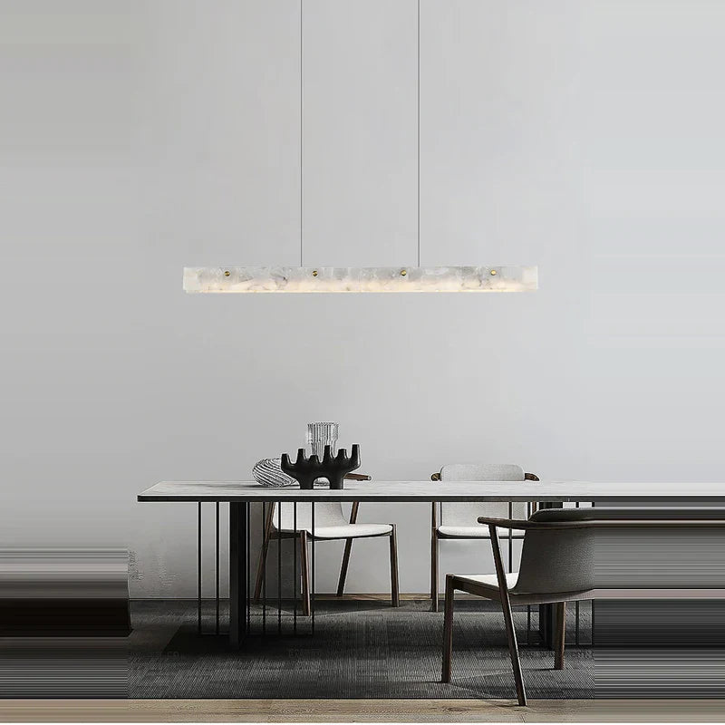 Art Deco Marble Steel Chandelier: Modern LED Black Gold Lighting for Dinning Room