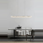 Art Deco Marble Steel Chandelier: Modern LED Black Gold Lighting for Dinning Room