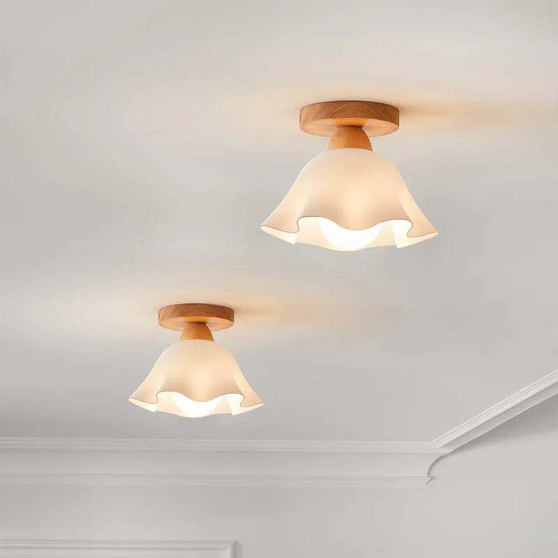 LED Wood Acrylic Ceiling Lamp Modern Art Decor Light Fixture