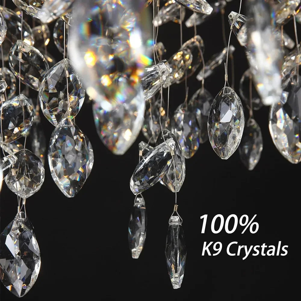 Crystal Suspension Pendant Light: Elegant Chandelier for Dining Room, Living Room, Kitchen