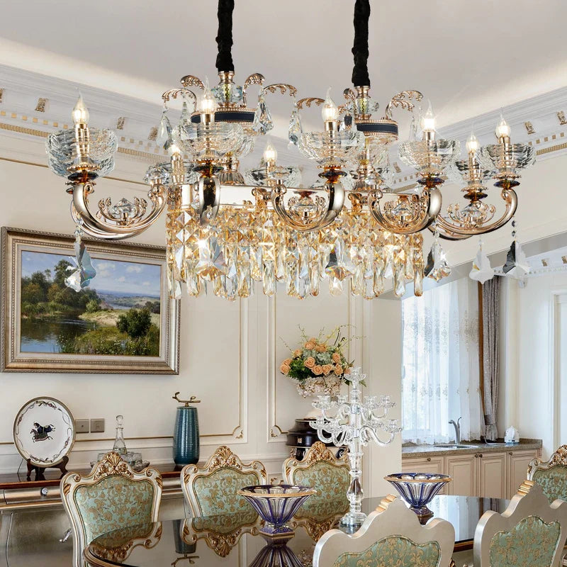Crystal Candle Chandelier for Home Living Room Dining Bedroom