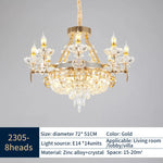 European Luxury Crystal Chandelier for Living Room, Duplex Building Lamps