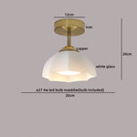 Copper Glass LED Ceiling Light for Indoor Balcony Kitchen Porch Decor