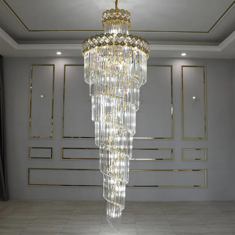 Luxury Crystal Chandelier for Duplex Building, Hotel Lobby, Villa Staircase & Hall