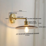 Glass Copper LED Wall Lamp with Knob Switch for Modern Home Decor