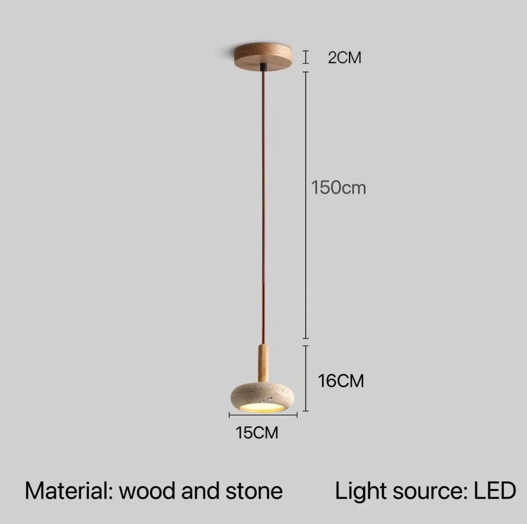 Stone Pendant Lamp: Bedroom Kitchen LED Lighting Fixture