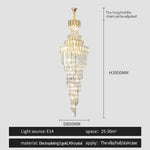 Light Luxury Rotating Crystal Chandelier for Villa Living Room