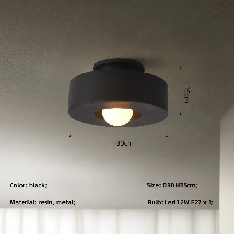 Nordic Wabi Sabi LED Ceiling Light Fixture for Modern Bedroom Decor