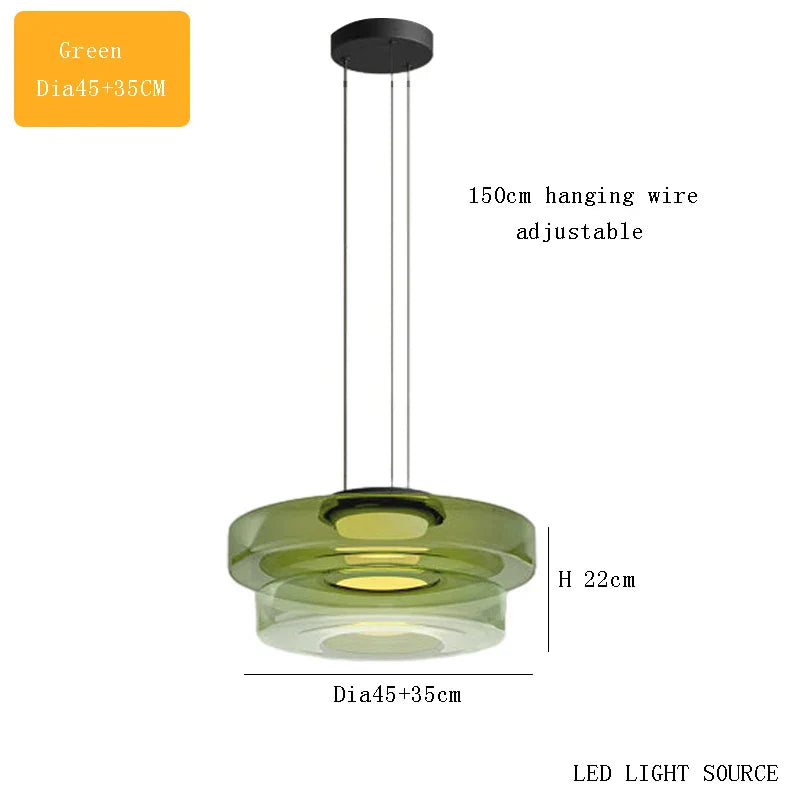 Glass Plate Ceiling Pendant Lights LED Fixture