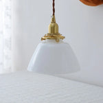 Glass LED Pendant Lamp, Modern Nordic Style, Adjustable 2m Wire, Copper Socket