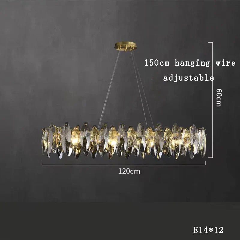 Kristal 2024 Chandelier LED Light for Dining and Living Room Decor