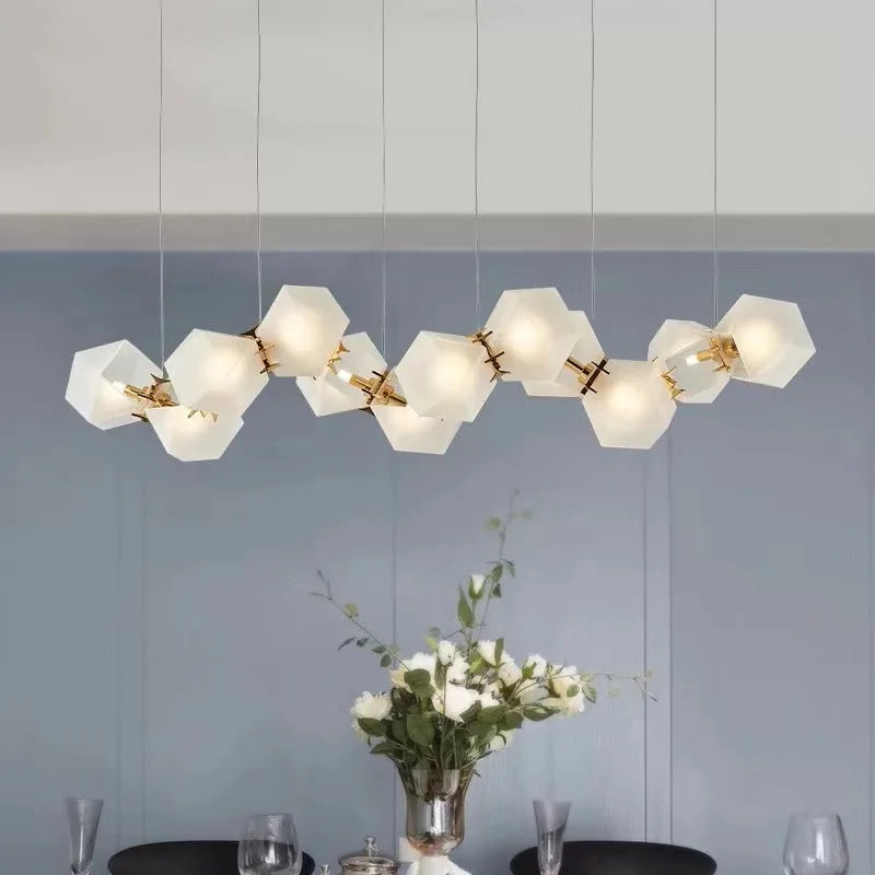 E14 LED Glass Pendant Light - Modern Luxury Hanging Chandelier