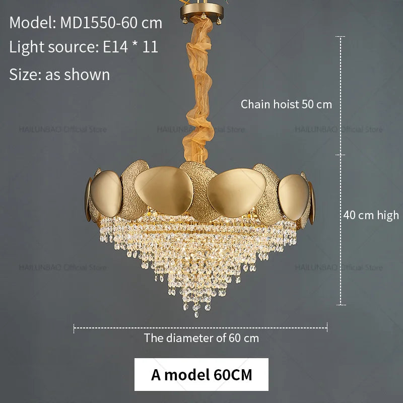 Crystal Chandelier: Modern Round Headlight for Livingroom and Master Bedroom