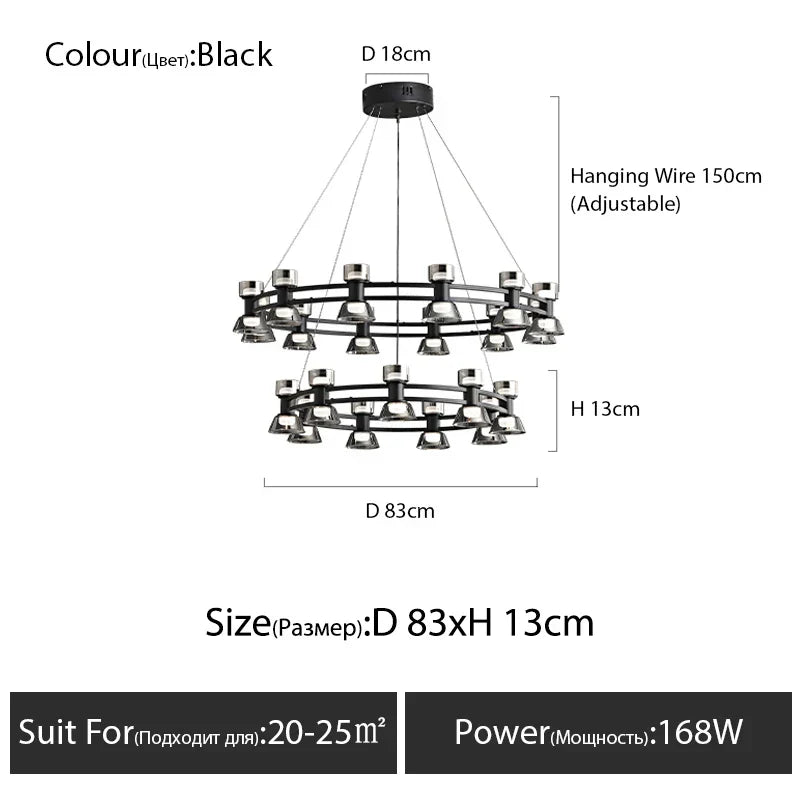 Copper Ring Pendant Lamp for Modern Luxury Living Room, Bedroom, Restaurant, Bar & Home Decor.