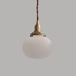 Small Retro Handmade Glass Pendant Light 5.1"