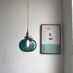 Small Retro Handmade Glass Pendant Light 5.1"