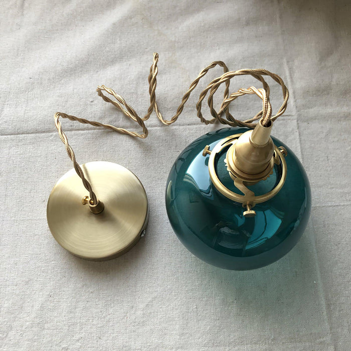 Small Retro Handmade Glass Pendant Light 5.1"
