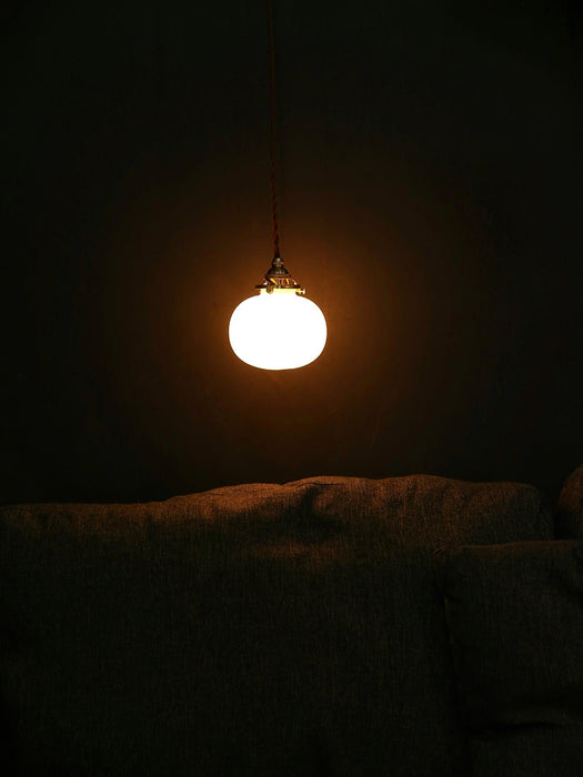 Small Retro Handmade Glass Pendant Light 5.1"