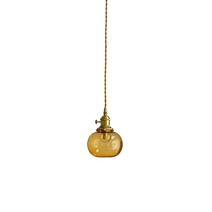 Small Retro Handmade Glass Pendant Light 5.1"