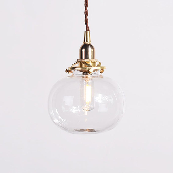 Small Retro Handmade Glass Pendant Light 5.1"