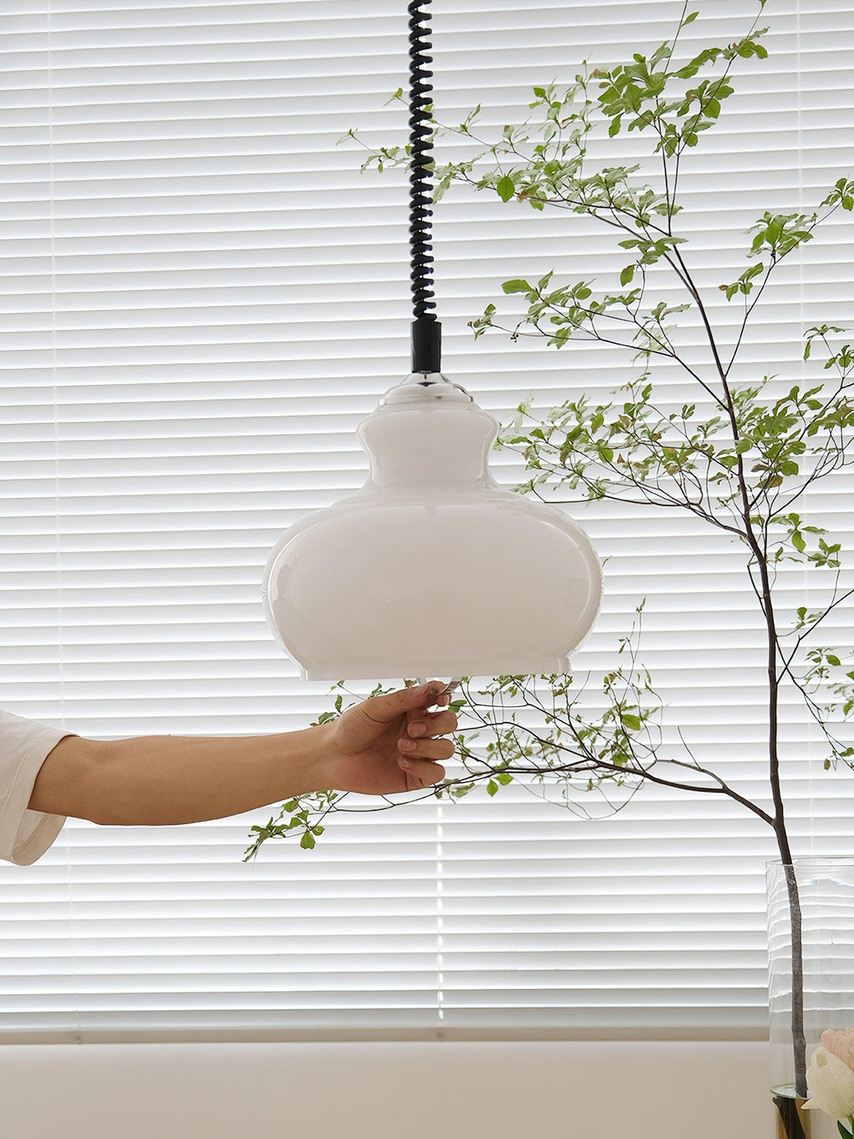 Space Age Glass Pendant Light 11.4"