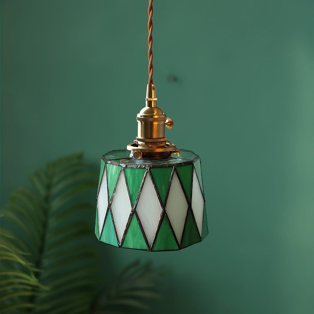 Stained Glass Pendant Light 5.9"