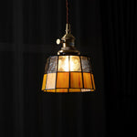 Stained Glass Pendant Light 5.9"