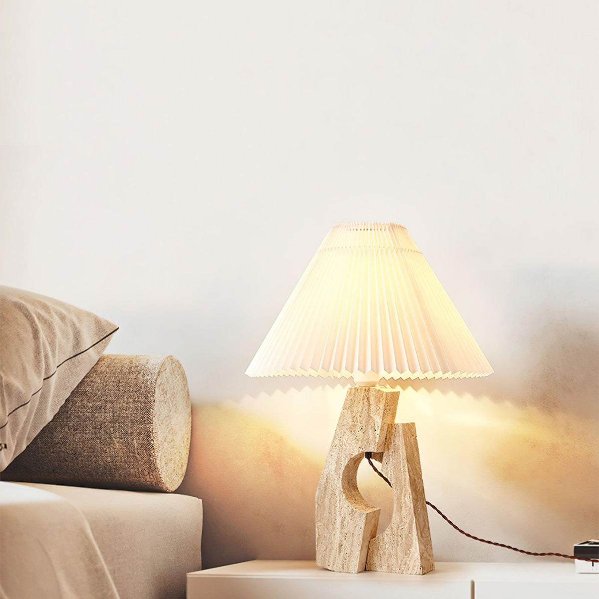 Stone Pillar Table Lamp 16.9"