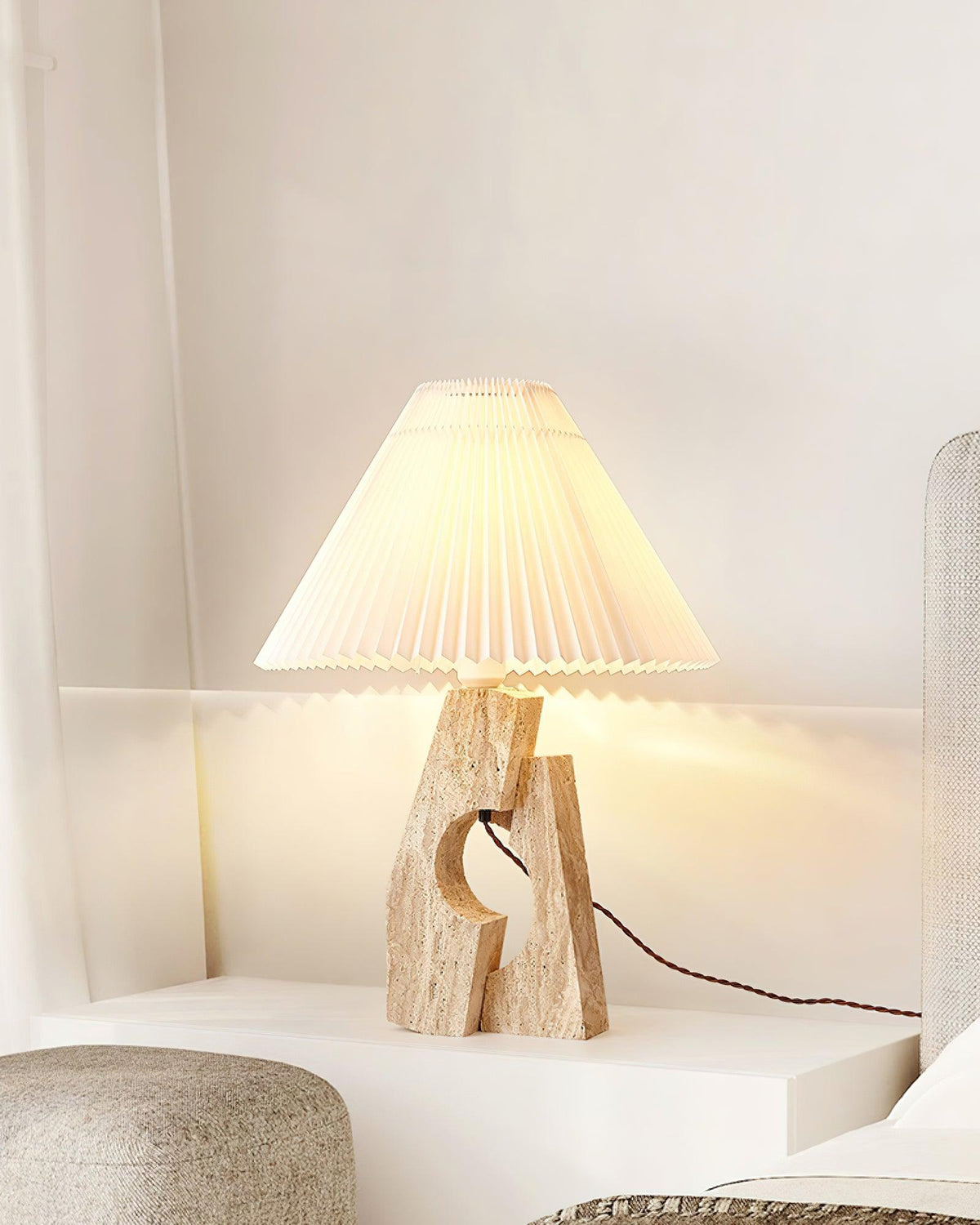 Stone Pillar Table Lamp 16.9"