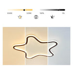 Modern Starfish Shaped Black Flush Mount Ceiling Lights Dimmable LED Ceiling Lights