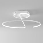 16 inch Sleek Wire-inspired Circular Modern LED Semi Flush Mount Ceiling Light