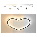 Heart Shaped Industrial Black Flush Mount Ceiling Lights for Bedroom