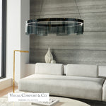 Stratos Chandelier, 1-Light, LED, Black, Transparent Glass, 30.75"W (700STR30KB-LED927 70E7HTX)