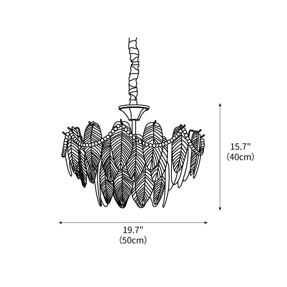 Texture Glass Leaf Chandelier