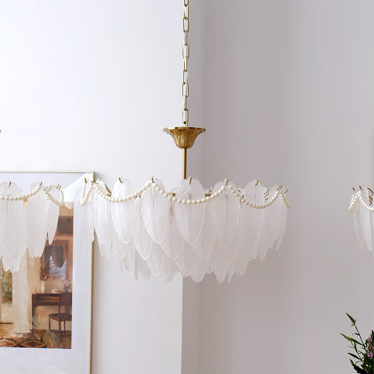 Texture Glass Leaf Chandelier