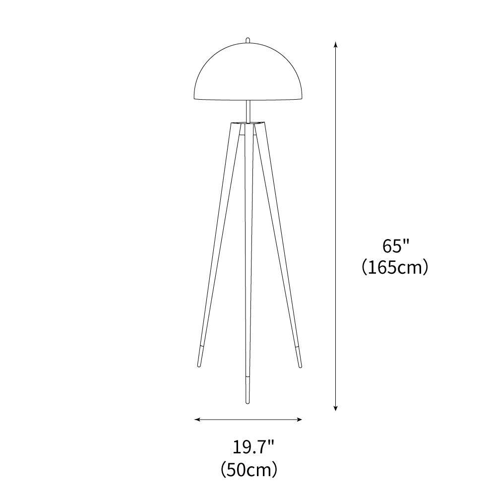 Three Legged Gold Gong Floor Lamp 19.7"