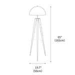 Three Legged Gold Gong Floor Lamp 19.7"